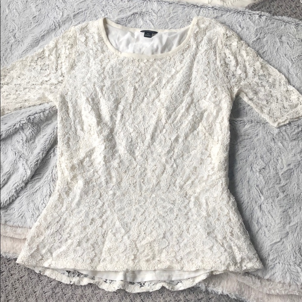 Lace peplum top